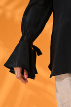 Black, Black top, Black blouse, Black shirt, Top wear, top, shirt, blouse, Silk, silk top, silk blouse, silk shirt, formal shirt, formal top, formal blouse, Casual wear