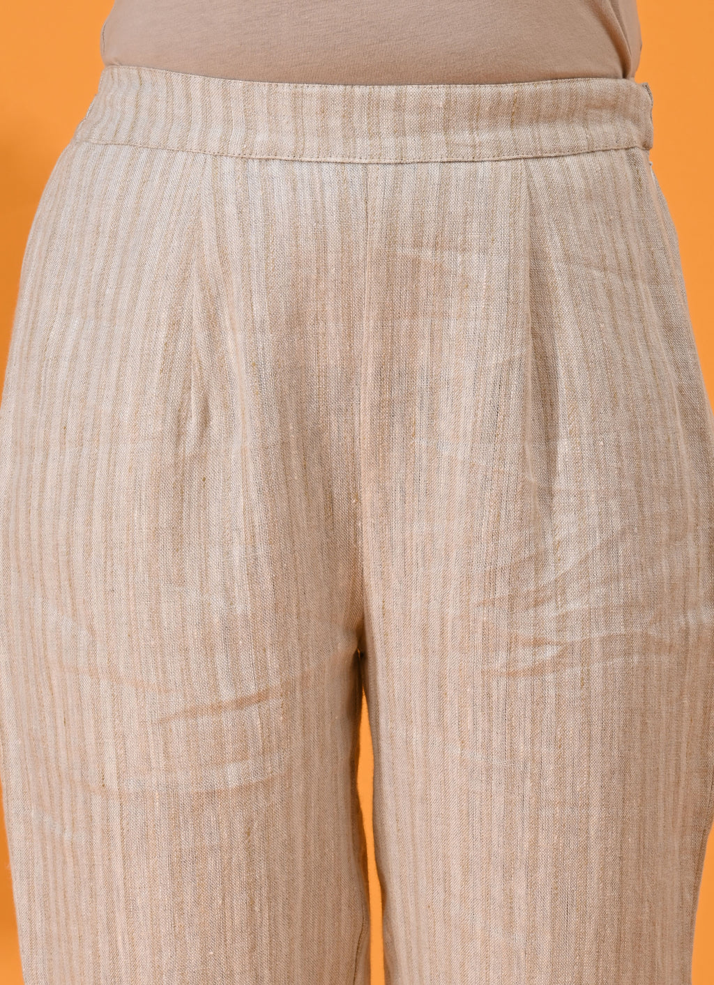 Beige, Linen pant, Linen trouser, formal pants, formal trouser, beige pants beige trouser, Formal wear / office wear, Casual wear, Bottom Wear, Elasticated pant,
elasticated trouser,