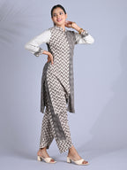 Maba block print cotton mismatched Co-ord Set