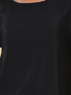 Black, tops, Top wear, Silk, Casual wear, Black top, Black silk top, Black Shade top, Black top, satin Silk top, Satin Top, Black satin silk top.