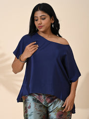 Blue, tops, Top wear, Silk, Casual wear, Blue top, Blue silk top, Blue Shade top, Blue top, satin Silk top, Satin Top, Blue satin silk top.