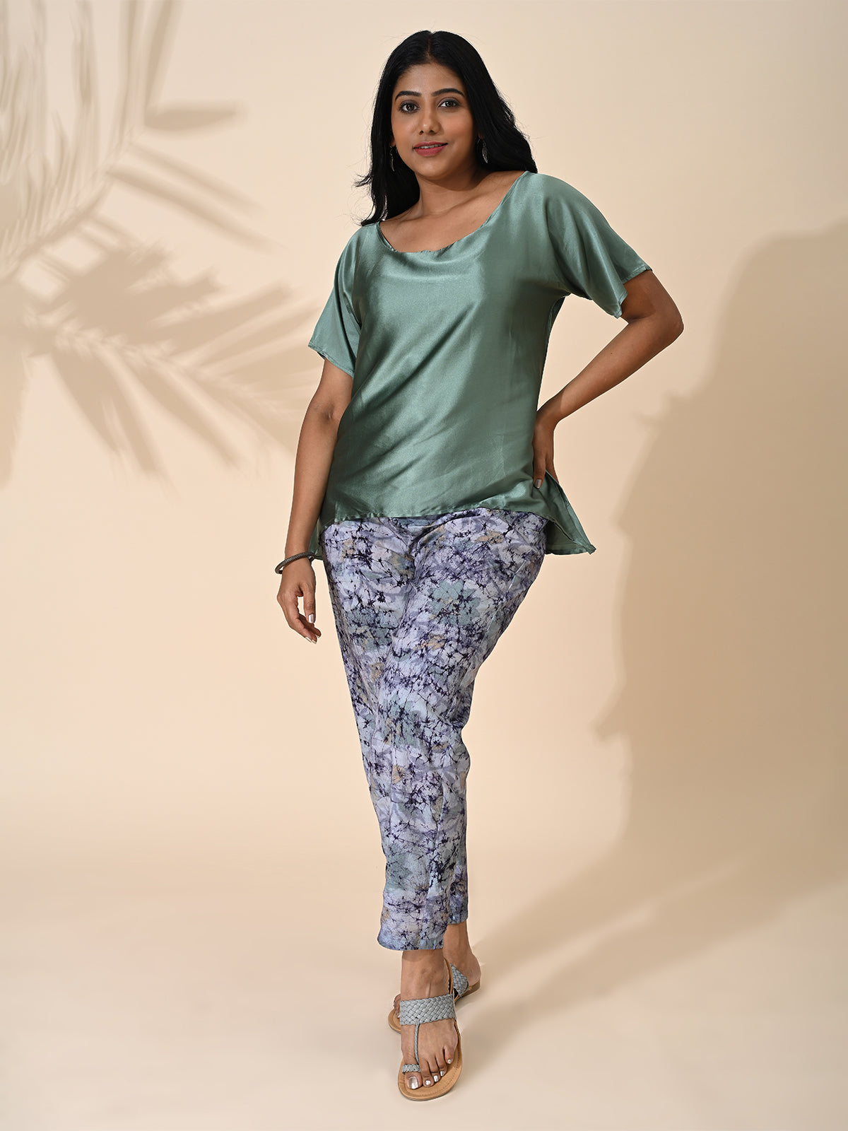 Sea Green, tops, Top wear, Silk, Casual wear, Sea Green top, Sea Green silk top, Sea Green Shade top, Sea Green top, satin Silk top, Satin Top, Green satin silk top.  Green Shade top, Green top, Green satin silk top. 