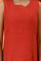 Red, Linen, Formal wear / office wear, Dresses, Casual wear, Red, Red dress, Red short dress, Red midi dress, Red dress, Red one-piece, Red midi, linen dress, Linen One-piece, Linen dress, linen 