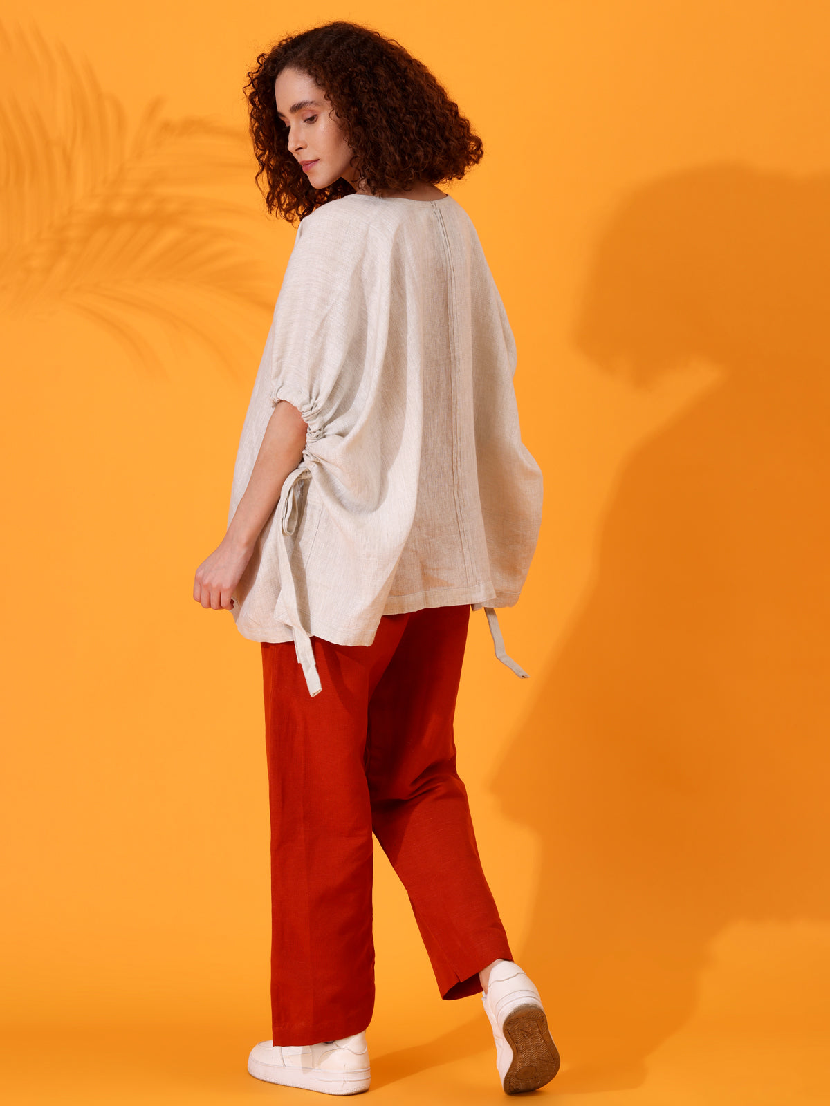 MABA Linen Poncho Top and Wide Pant set