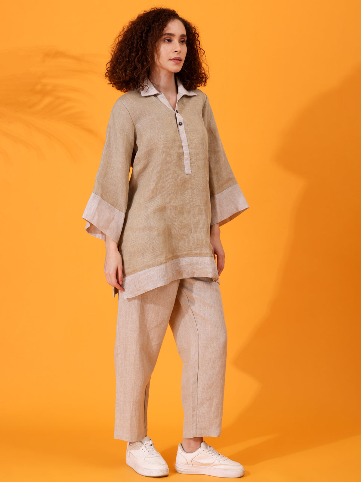 MABA Linen Wide cuffed sleeve Co-Ord Set