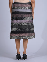 Maba Silk Jacquard upcycled A line Skirt - Grey