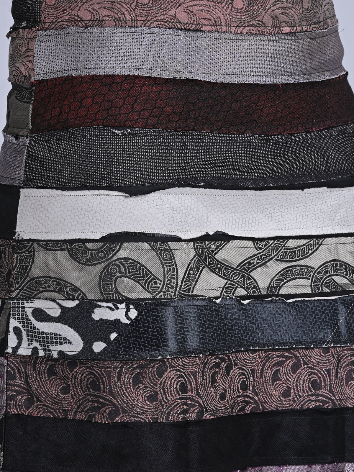 Maba Silk Jacquard upcycled A line Skirt - Grey