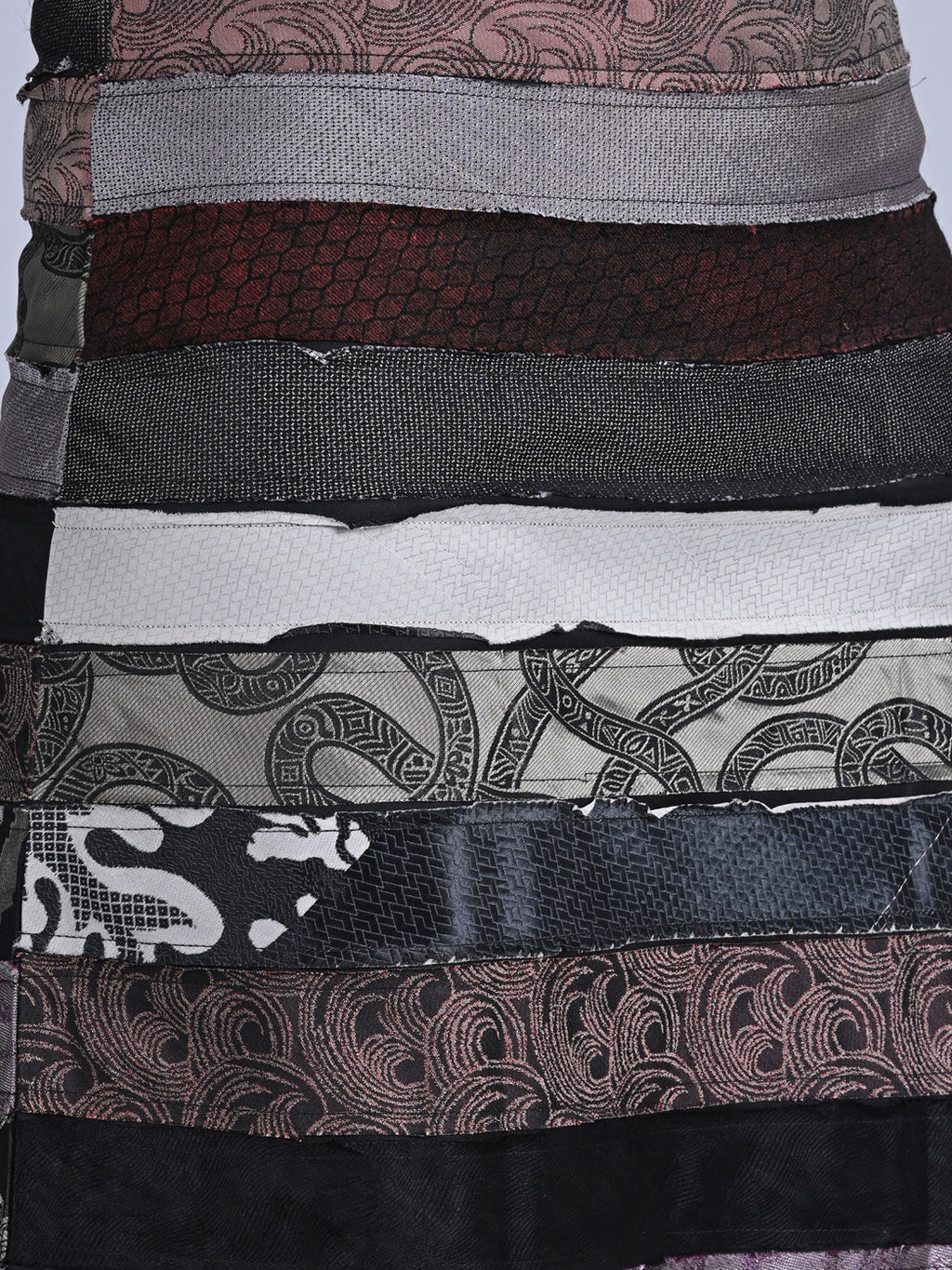 Maba Silk Jacquard upcycled A line Skirt - Grey