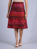 Maba Silk Jacquard upcycled A line Skirt - Red