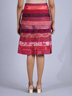 Maba Silk Jacquard upcycled A line Skirt - Pink