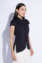 Midnight Mandarin Knot Top
