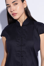 Midnight Mandarin Knot Top