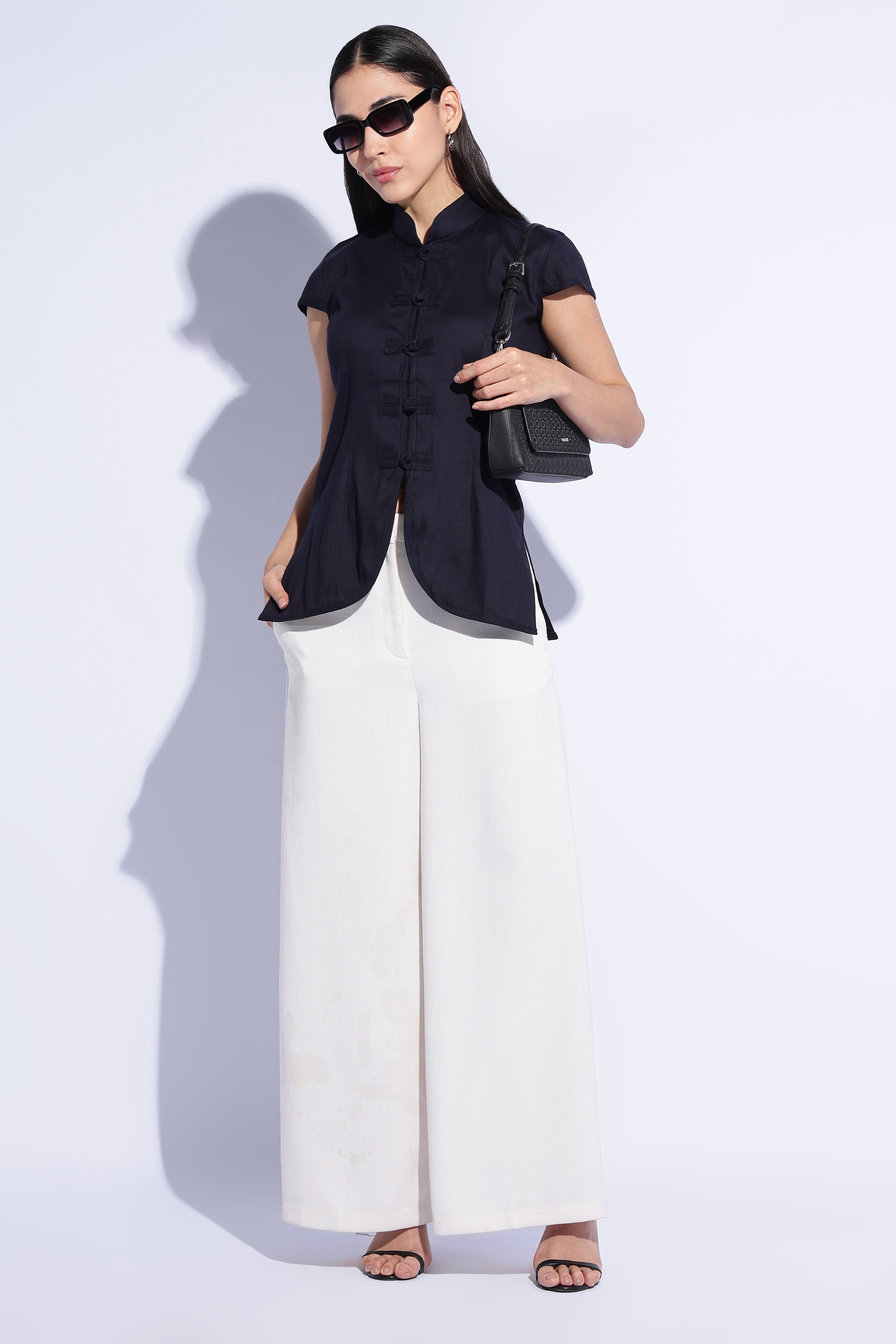 Midnight Mandarin Knot Top