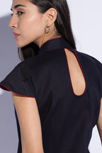 Midnight Contrast Mandarin Top