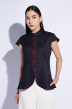 Midnight Contrast Mandarin Top