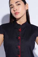 Midnight Contrast Mandarin Top