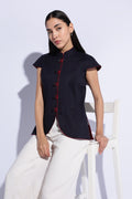 Midnight Contrast Mandarin Top