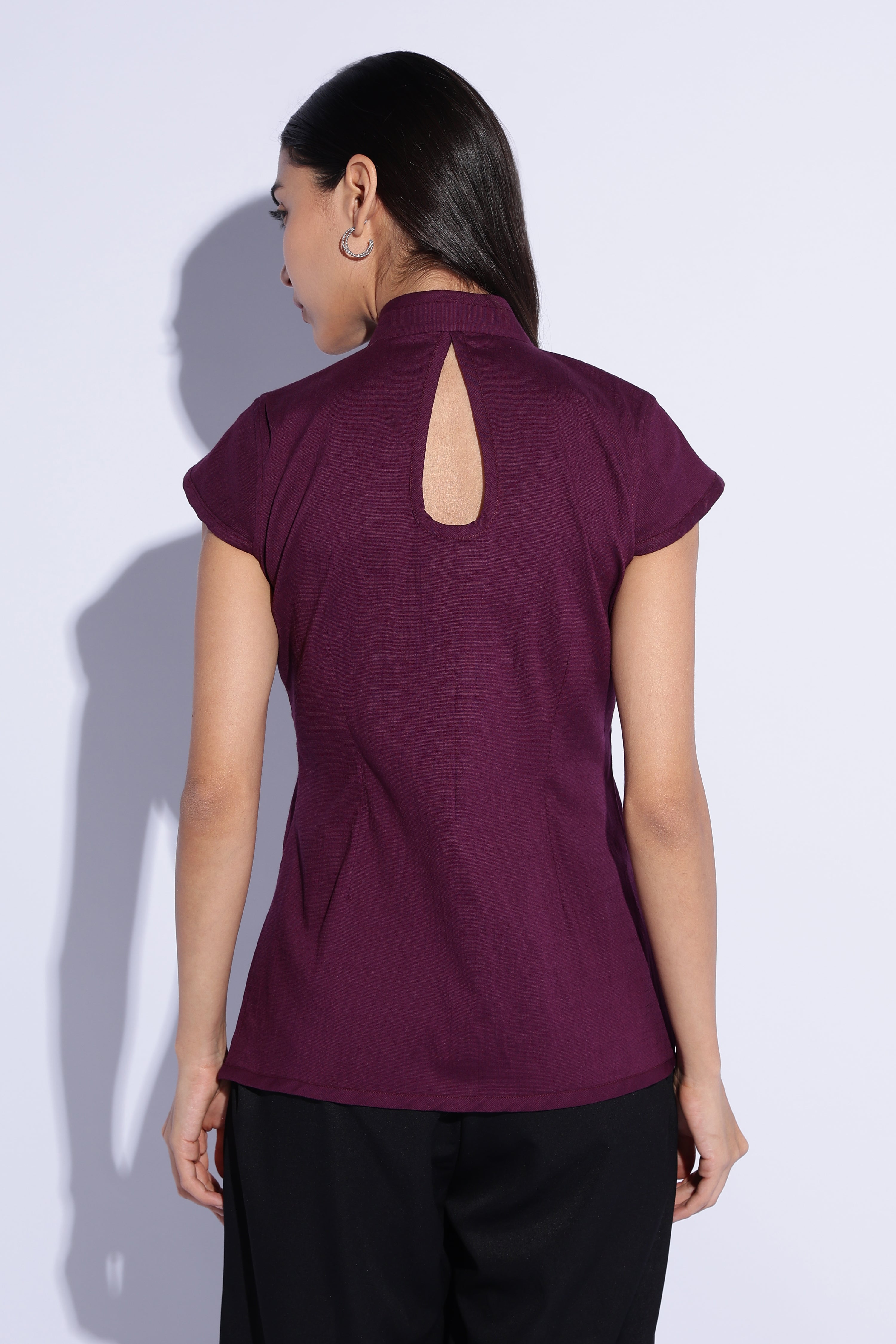 Plum Mandarin Panel Tunic