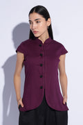 Plum Mandarin Panel Tunic