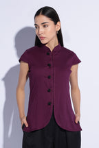 Plum Mandarin Panel Tunic
