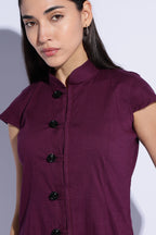 Plum Mandarin Panel Tunic