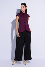 Plum Mandarin Panel Tunic