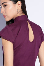 Plum Mandarin Knot Top
