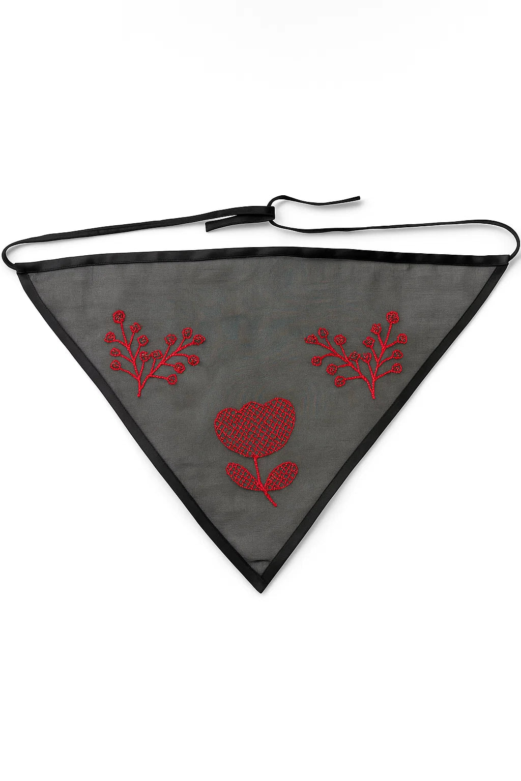 Silk Organza Bandana Red